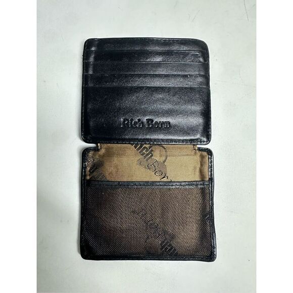 Rich Born Black Leather 12 Slides Cardholder ID Holder - Picture 2 of 10